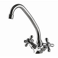 Змішувач на кухню D&L  ВAT Dominox на 2 шпильки латунь букса кераміка/механіка