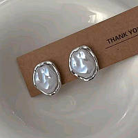 Сережки з перлинами "Срібна Хвиля", сережки з перлинками, сережки з перлами, сережки з перлинами