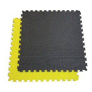 Спортивний мат (ТАТАМІ) EVA 1000х1000х20 мм жовто-чорний