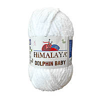 Himalaya Dolphin Baby (Гімалаї Долфін Бейбі) № 80301 білий, плюшева пряжа для в'язання
