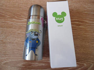 Дитячий термос для напоїв і чаю з клапаном ZooTopiA 350мл пляшка для води