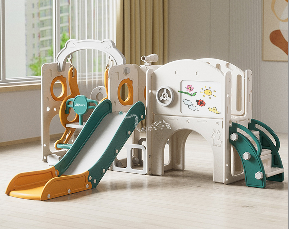 Дитячий ігровий комплекс  5в1 Lumpurini Massimiliana мольберт, гірка, гойдалка, тунель (YYS2484), фото 1