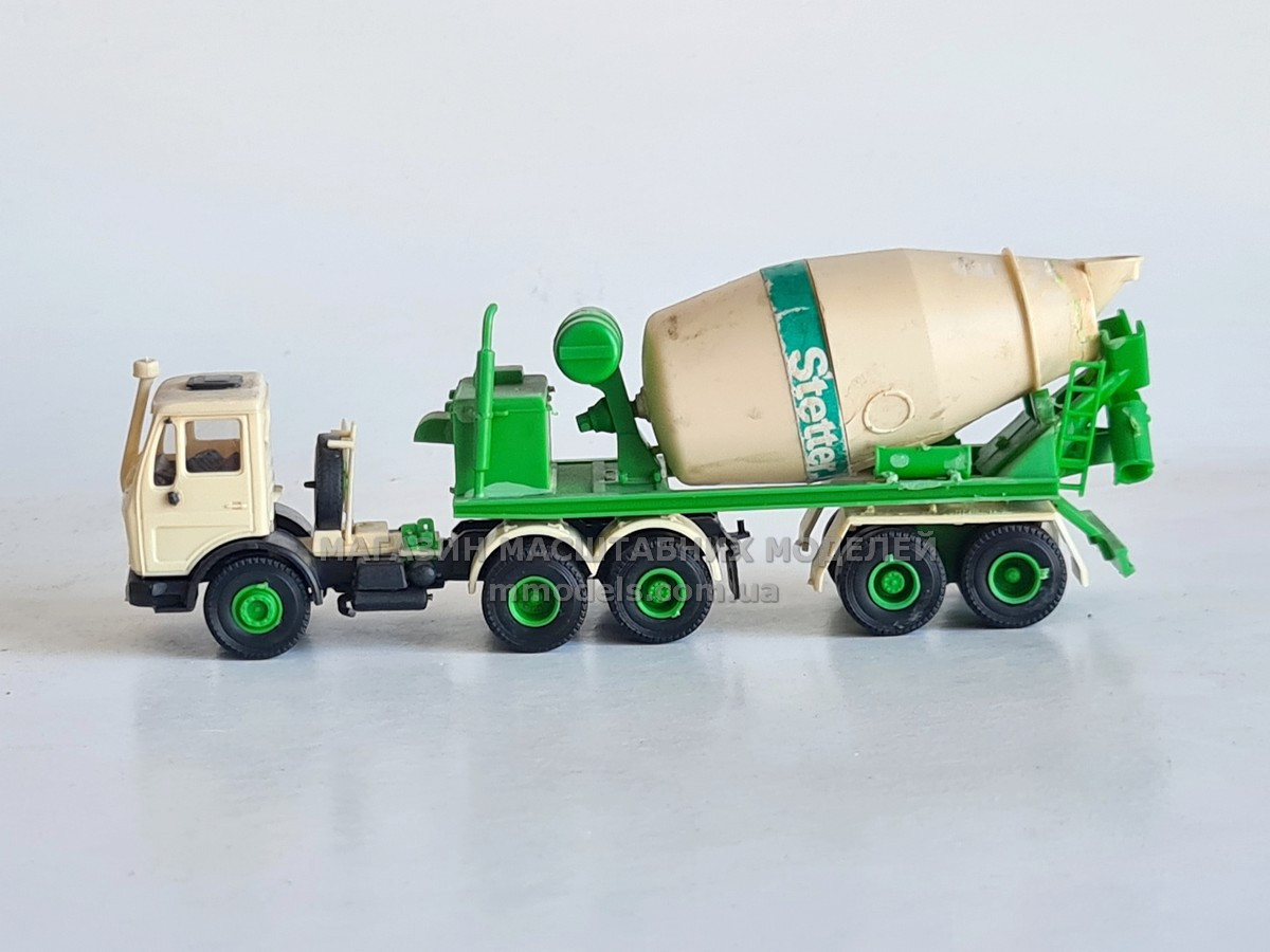 Модель причіп міксер з автомобілем МВ, стан б/в, масштабу 1/87, H0, фото 1
