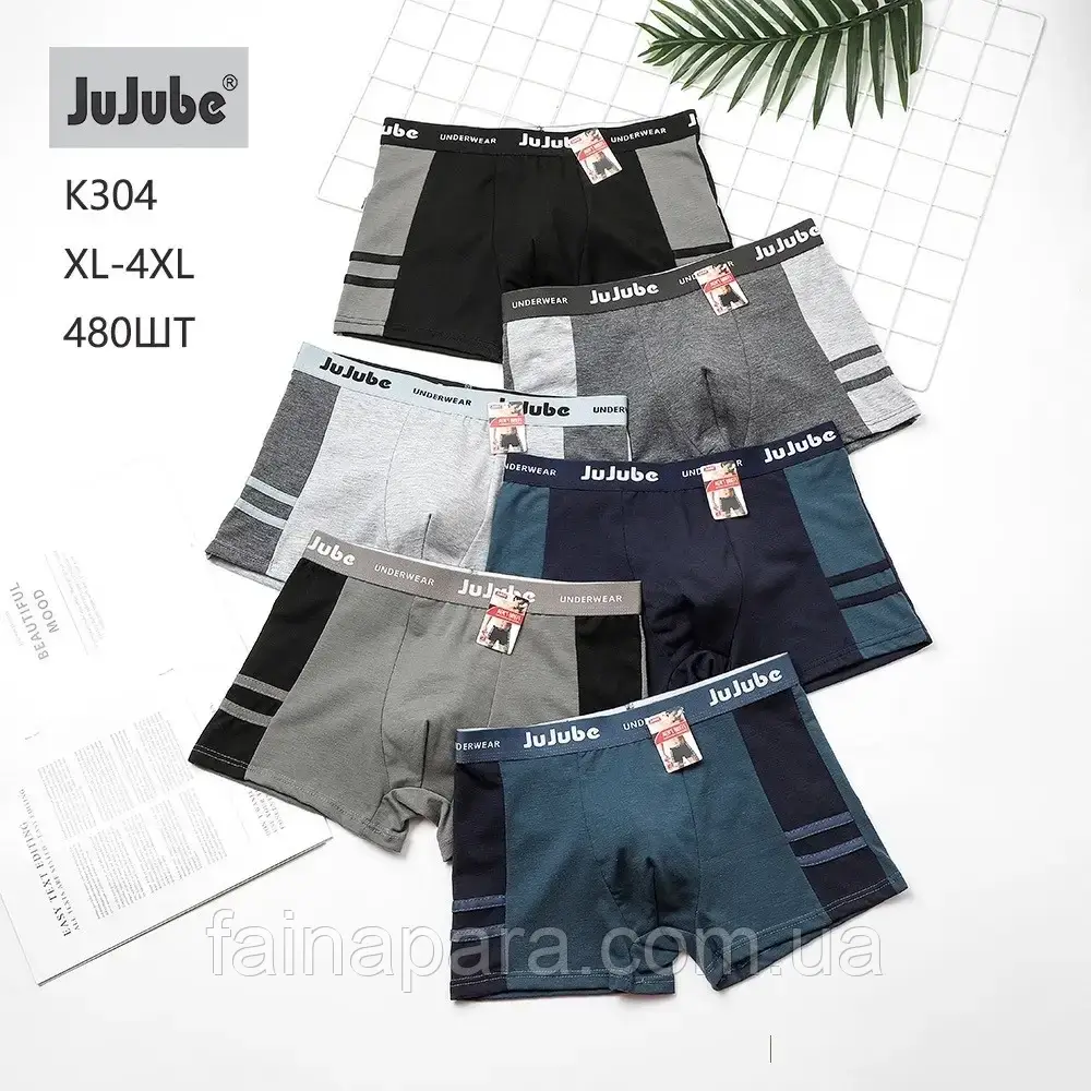 Чоловічі бавовняні труси боксери Jujube XL, фото 1