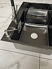Мийка кухонна Luminex 7848 см ліва та гнучкий кран з фільтром води Venta BK813SB Чорний, фото 9