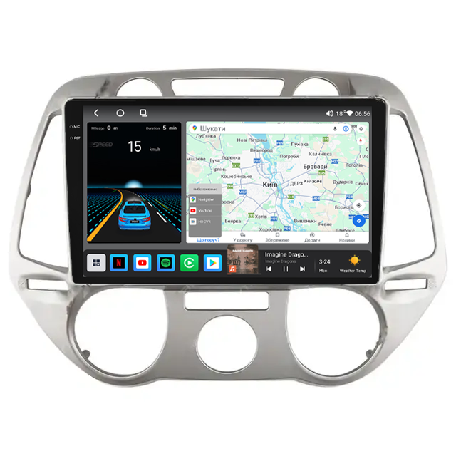 Штатна магнітола Mekede M6 Plus Hyundai i20 (2008-2011) CarPlay QleD, фото 1