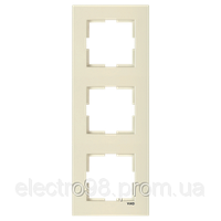 Рамка потрійна VI-KO Karre горизонтальна прихованої установки (кремова)