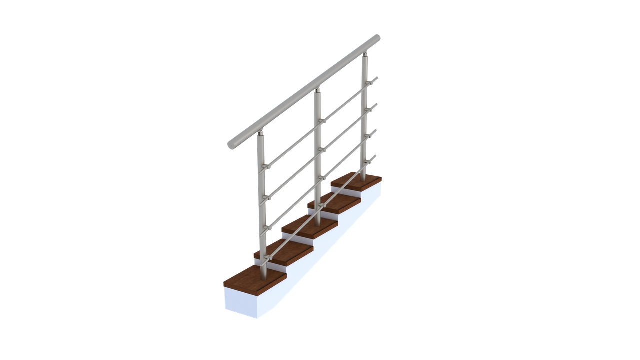 Комплект алюмінієвих поручнів з леєротримачами L 2 м на 4 леєра