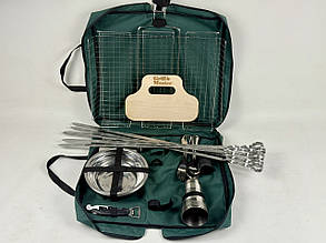 Набір для пікніка на 6 осіб з шампурами та решіткою