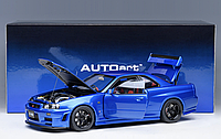 Колекційна модель авто Nissan Skyline GT-R (R34) Nismo Z-Tune 2005 bayside blue 1:18 AUTOart