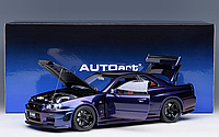 Колекційна модель авто Nissan Skyline GT-R (R34) Nismo Z-tune 2005 purple metallic 1:18 AUTOart