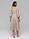 Витончена романтична елегантна вечірня сукня-міді, бежеве, фото 5