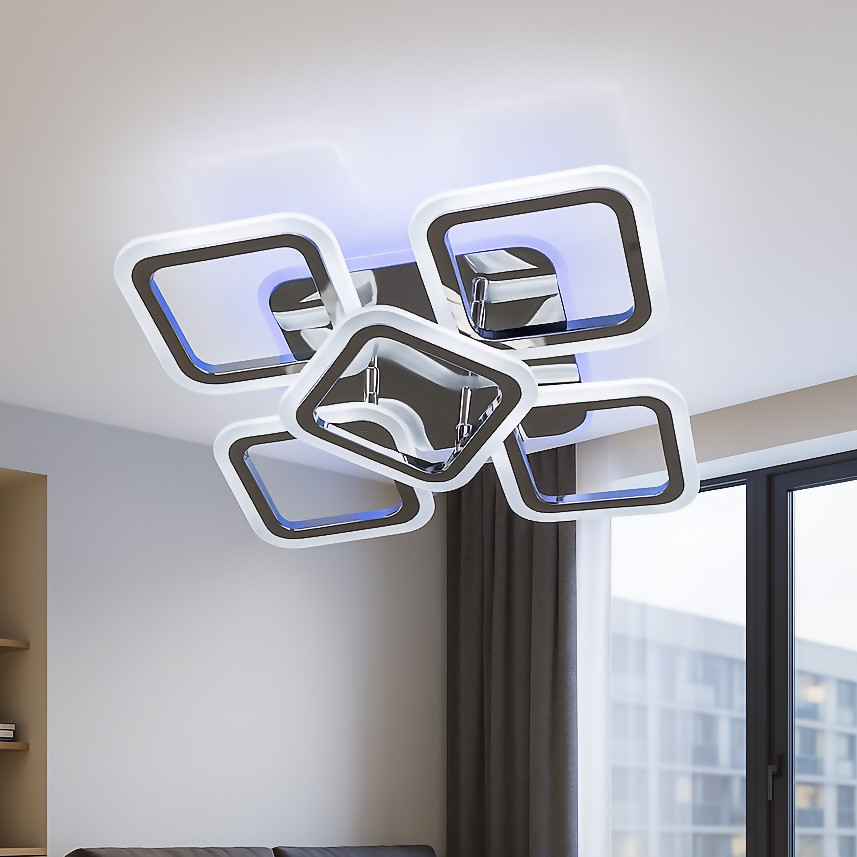 Led люстра 100Вт світлодіодна люстра до 18 м² з пультом керування (1136/4+1 HR)