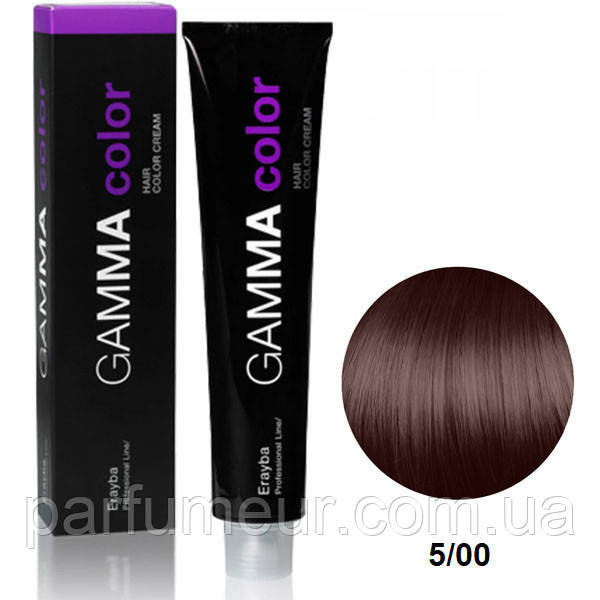 Erayba Gamma Color Стійка крем-фарба для волосся 5/00 натуральний світло-коричневий 100 мл, фото 1