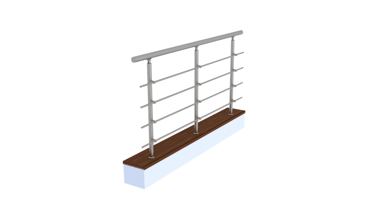 Комплект алюмінієвих поручнів з розбірними леєротримачами L 2 м на 4 леєра