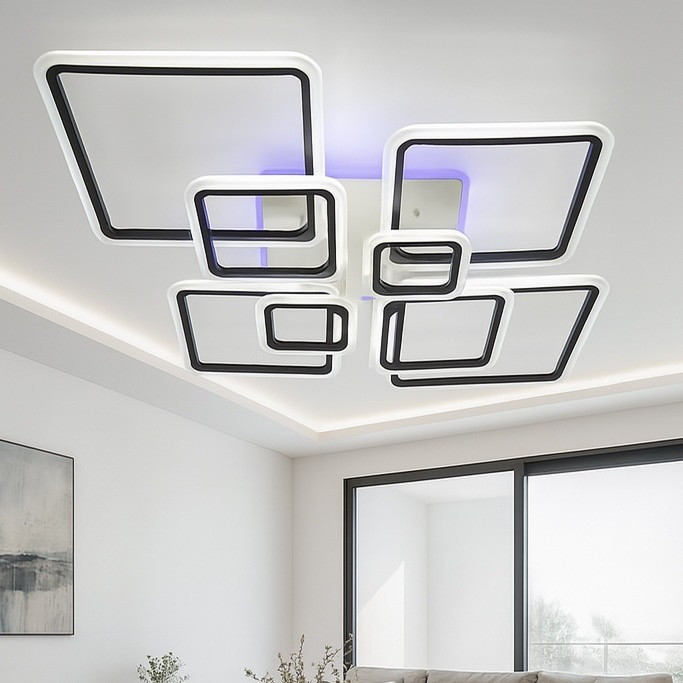 Люстра світлодіодна Led до 30 м² з пультом керування 226 Вт (1140/8 BK), фото 1