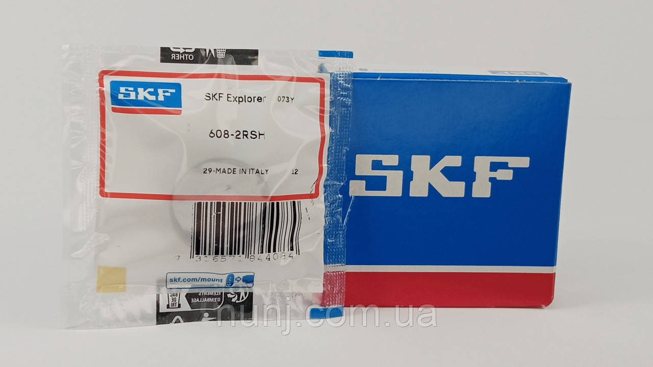 Підшипник 608-2RS SKF (180018) розміри: 8*22*7 кульковий радіальний закритий, фото 1