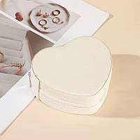 Футляр - серце для прикрас на блискавці 12 см х 10 см х 5 см Білий