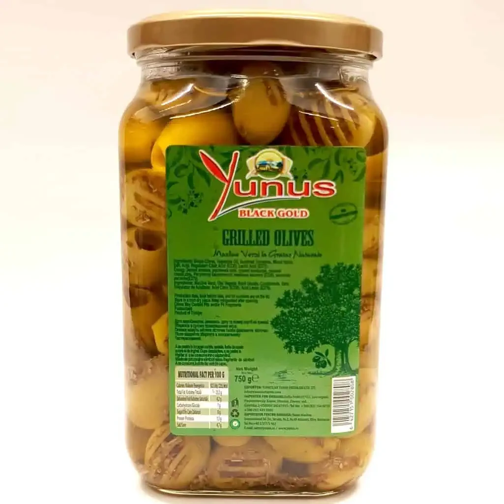Yunus black gold оливки гриль зі спеціями в олії 650 г Туреччина, Оливки та маслини, фото 1