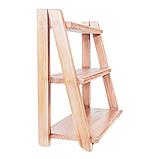 Універсальна дерев'яна поличка з натурального дерева (смерека), стійка та міцна полиця 38х44х18 см,бежева, фото 3