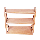 Універсальна дерев'яна поличка з натурального дерева (смерека), стійка та міцна полиця 38х44х18 см,бежева, фото 5