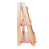 Універсальна дерев'яна поличка з натурального дерева (смерека), стійка та міцна полиця 38х44х18 см,бежева, фото 4
