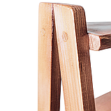 Універсальна дерев'яна поличка з натурального дерева (смерека), стійка та міцна полиця 38х44х18 см,бежева, фото 6