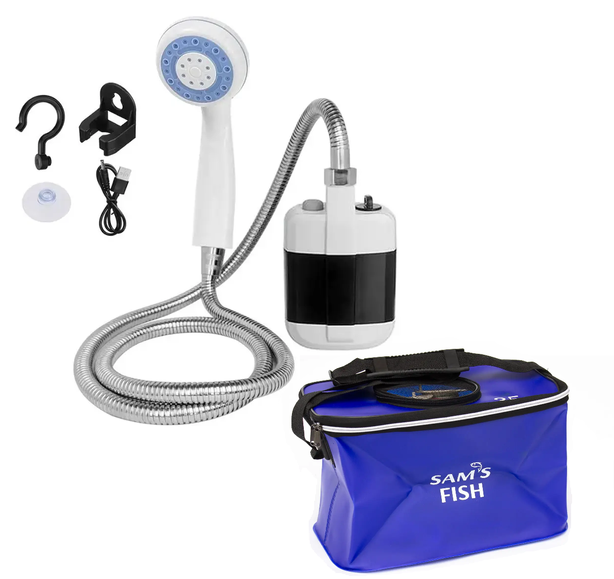 Автономний набір: Портативний переносний душ на акумуляторі з сумкою EVA
