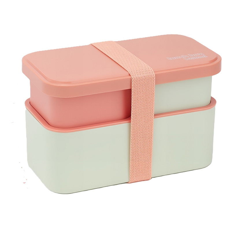 Ланчбокс транформер на один/два рівні три герметичні відділення Lunch Box 1450 рожевий (LB-190567), фото 1