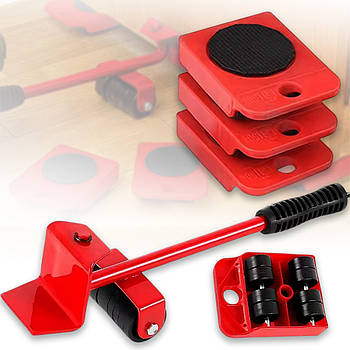 Набір із 5 предметів на колесах для переміщення меблів та важких предметів Umzugslfer Червоний