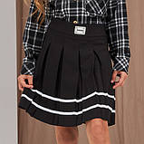 Шкільна спідниця теніска Чорна в зустрічну складку для дівчинки (116-158р), фото 2