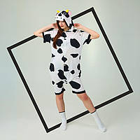 Летний кигуруми Корова с коротким рукавом на пуговицах и с карманами