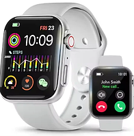 Розумний смарт-годинник Smart Watch i8 PRO MAX з голосовим викликом фітнес-трекер пульсометр тонометр. Білий