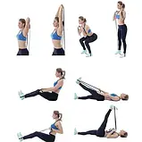 Набір тренувальних гум PowerBand з дверним тримачем – 4 рівні опору + чохол, латексні стрічки для фітнесу, йоги, реабілітації, фото 3