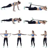 Набір тренувальних гум PowerBand з дверним тримачем – 4 рівні опору + чохол, латексні стрічки для фітнесу, йоги, реабілітації, фото 10