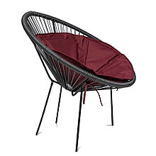Крісло стілець садове Acapulco зі штучного ротанга до 120 кг з подушкою з Оксфорда Бордовий