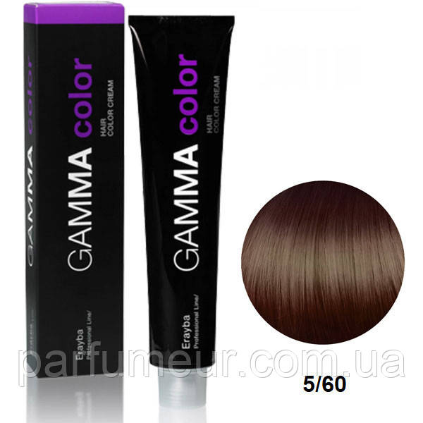 Erayba Gamma Color Стійка крем-фарба для волосся 5/60 коричневий світло-коричневий 100 мл, фото 1