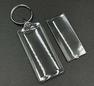 Акриловий брелок / З фотовставкою / З кільцем / Внутрішній - 2,4*5,5 см  / Зовнішній -  2,9*6,3 см №2