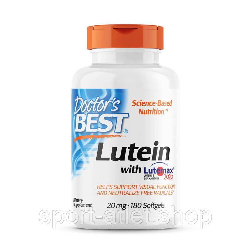 Натуральна добавка Doctor's Best Lutein with Lutemax 2020, 180 вегакапсул, фото 1