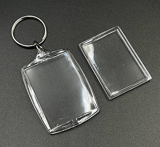 Акриловий брелок / З фотовставкою / З кільцем / Внутрішній - 3,3*4,6 см   / Зовнішній - 4,0*5,5 см №1