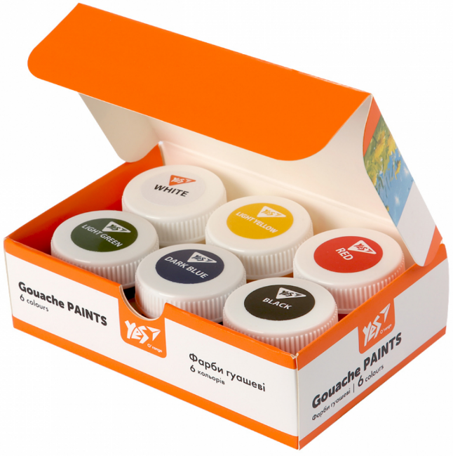 Гуаш "Yes" O'range Line медові 6кольор. 20мл №230430 б/п(24), фото 1