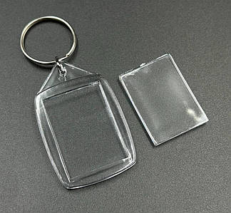 Акриловий брелок / З фотовставкою / З кільцем / Внутрішній -2,5*3,5 см  / Зовнішній - 3,5*5,5 см №3