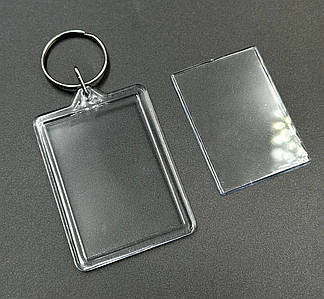 Акриловий брелок / З фотовставкою / З кільцем / Внутрішній - 3,5*5 см / Зовнішній - 4,2*5,7 см №6