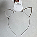 Обідок для волосся Вушки Кішки з камінням STARLOOK сріблясті, фото 2
