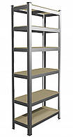 Стелаж металевий 220x90x40 6 полиць (сірий)