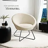 Крісло коктейльне Centera букле, колір молочно-білий / слонова кістка, фото 5