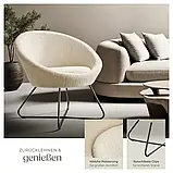 Крісло коктейльне Centera букле, колір молочно-білий / слонова кістка, фото 6