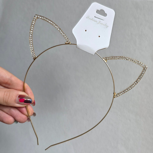 Обідок для волосся Вушки Кішки з камінням STARLOOK золотистий Обідок для волосся Вушки Кішки з камінням STARLOOK золотистий