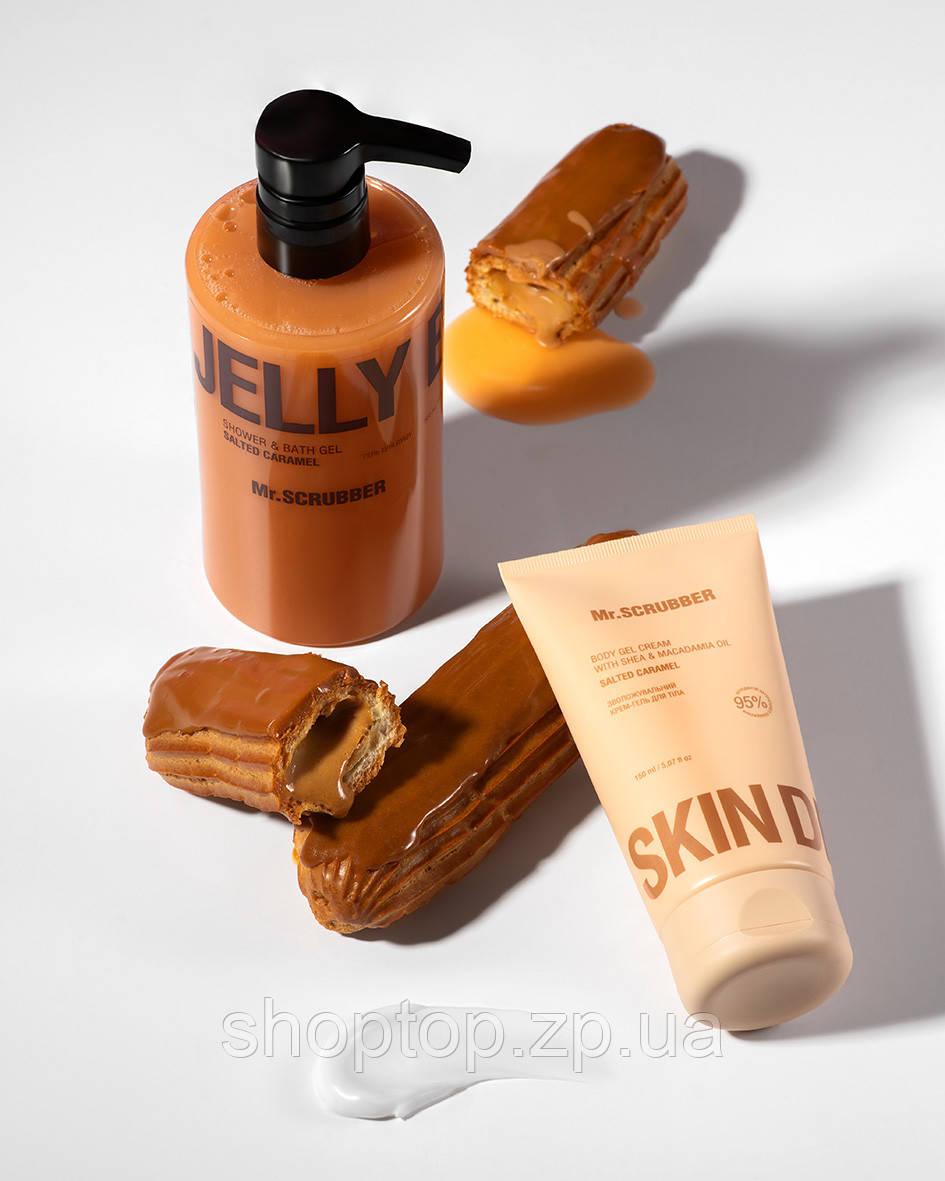 Гель для душу+ Крем-гель для тіла Jelly Bubbles Salted Caramel Mr.SCRUBBER, фото 1