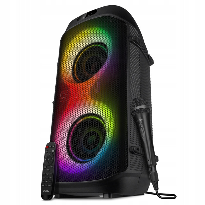 Акустична система SVEN PS-850 Black (100Вт, TWS, bluetooth, NFC, підсвітка, караоке,FM ) + мікрофон